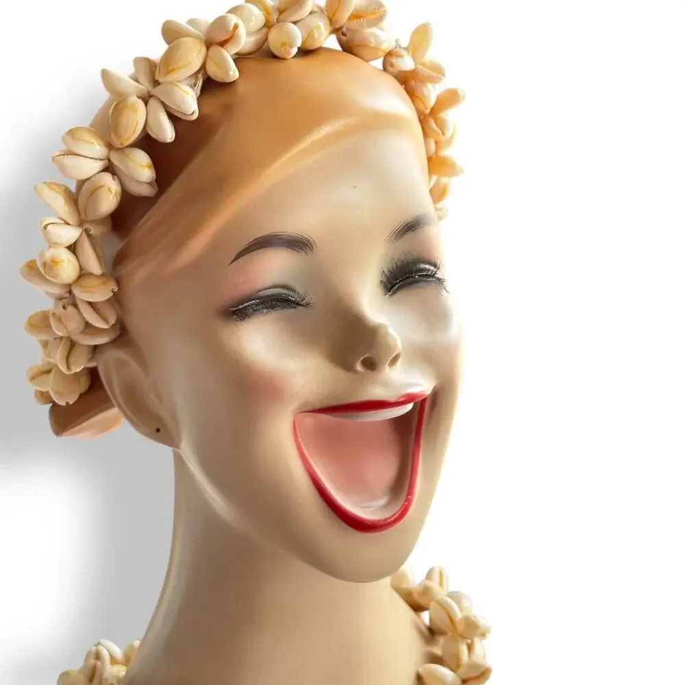 Vintage Cowry Cowrie Shell Rosette Crown & Lei Set Mermaid Headband & Necklace